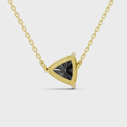 2.00 Ct trillion cut black diamond necklace with luxury fine jewelry design