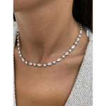 9.08 Ct white moissanite mix cut tennis necklace with brilliant diamond-like sparkle luxury statement jewelry for women