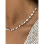 9.08 Ct white moissanite mix cut tennis necklace with brilliant diamond-like sparkle luxury statement jewelry for women