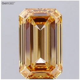 9.34 Ct fancy intense yellow orange lab grown diamond in emerald cut, VS1 clarity vibrant step cut loose diamond for luxury custom jewelry