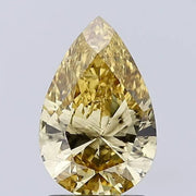 brownish yellow colour diamond pear Shaped Fancy Brownish Yellow Lab Grown Diamond