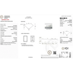 IGI certified lab grown diamond with grading details and certification report. emerald cut diamond, blue lab grown diamond 