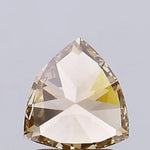 lab grown diamonds under UV light with certification and grading report details, triangle cut lab grown diamond 
