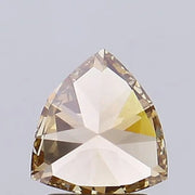 lab grown diamonds under UV light with certification and grading report details, triangle cut lab grown diamond 