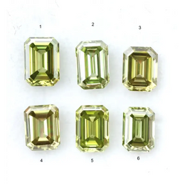 Stunning Emerald Cut Lab Grown Diamond Fancy Green Yellow Loose Diamond