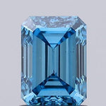 IGI certified lab grown diamond with grading details and certification report. emerald cut diamond, blue lab grown diamond 
