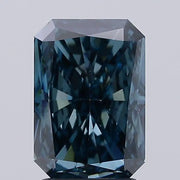 Lab grown diamond certification report showing color chart and diamond grading details, radiant cut lab grown diamond, blue cvd diamond 