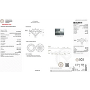 IGI lab grown diamond certificate showing clarity chart and diamond grading report, round lab grown diamond, lab created pink diamond 