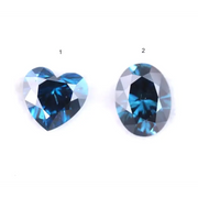 Premium Blue Lab Grown Diamond Oval, Heart Cut Diamond Pair For Fine Jewelry Making