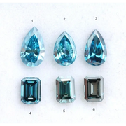 Pear, Emerald Cut Blue Lab Grown Diamond Ethical Lab Created Diamond For Custom Ring
