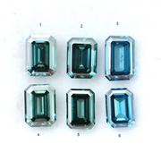 Emerald Cut Lab Grown Diamond Blue Green CVD Loose Stone For Fine Jewelry