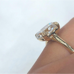 two stone engagement ring, yellow diamond engagement ring, moonstone engagement ring