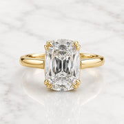 two stone engagement ring, yellow diamond engagement ring, moonstone engagement ring