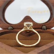 two stone engagement ring, yellow diamond engagement ring, moonstone engagement ring