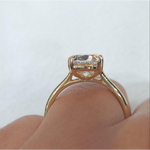 two stone engagement ring, yellow diamond engagement ring, moonstone engagement ring