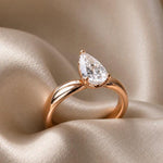 trillion lab grown diamond ring, Two carat trillion cut diamond engagement ring