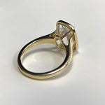 old mine cut diamond ring, vintage gold jewelry, 14k gold engagement ring, lab grown diamond ring 