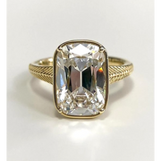old mine cut diamond ring, vintage gold jewelry, 14k gold engagement ring, lab grown diamond ring 