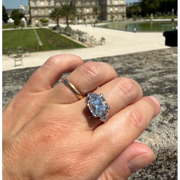 Split shank engagement ring with elegant diamond design