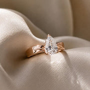 trillion lab grown diamond ring, Two carat trillion cut diamond engagement ring