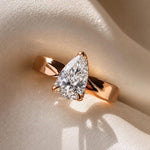 trillion lab grown diamond ring, Two carat trillion cut diamond engagement ring