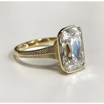 old mine cut diamond ring, vintage gold jewelry, 14k gold engagement ring, lab grown diamond ring 