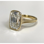 old mine cut diamond ring, vintage gold jewelry, 14k gold engagement ring, lab grown diamond ring 