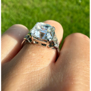 Split shank engagement ring with elegant diamond design