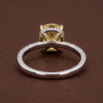 yellow oval cut diamond ring with lab grown diamond 