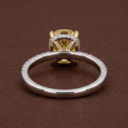 yellow oval cut diamond ring with lab grown diamond 