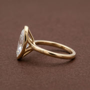 3.54 Ct Oval Cut Lab Grown Diamond Ring in 14K Yellow Gold Solitaire Engagement Ring