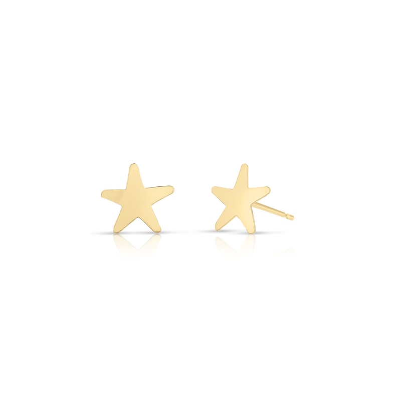 Tiny Star Stud Earrings, 14k Gold Stud Earrings, Yellow Gold Plated Star Earring, Dainty Earrings,Gift