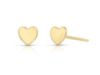 Tiny Heart Stud Earrings, Yellow Gold Studs, 14k Yellow Gold Plated Heart Earrings, Dainty Gold Earrings, Gift - Jay Amar Gems