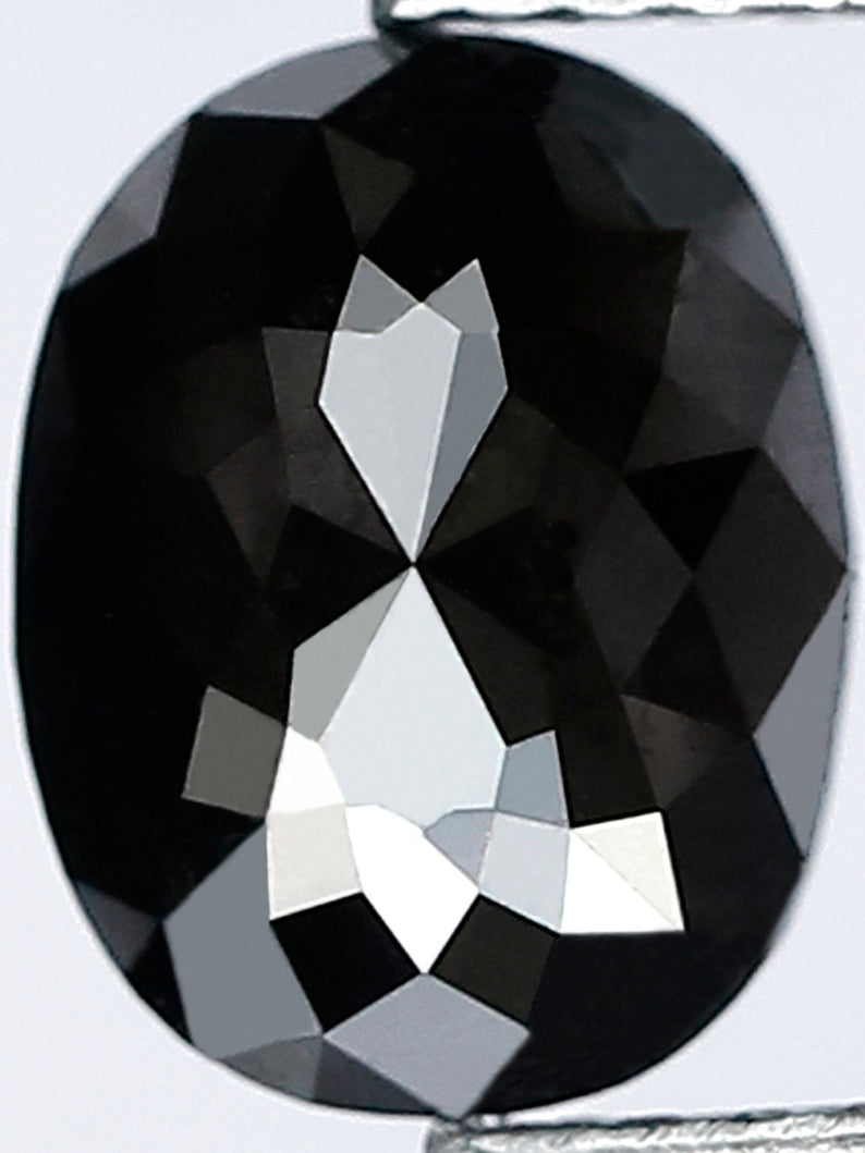 1.24 CT Natural Black Diamond Oval Cut Loose Diamond