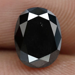 1.24 CT Natural Black Diamond Oval Cut Loose Diamond