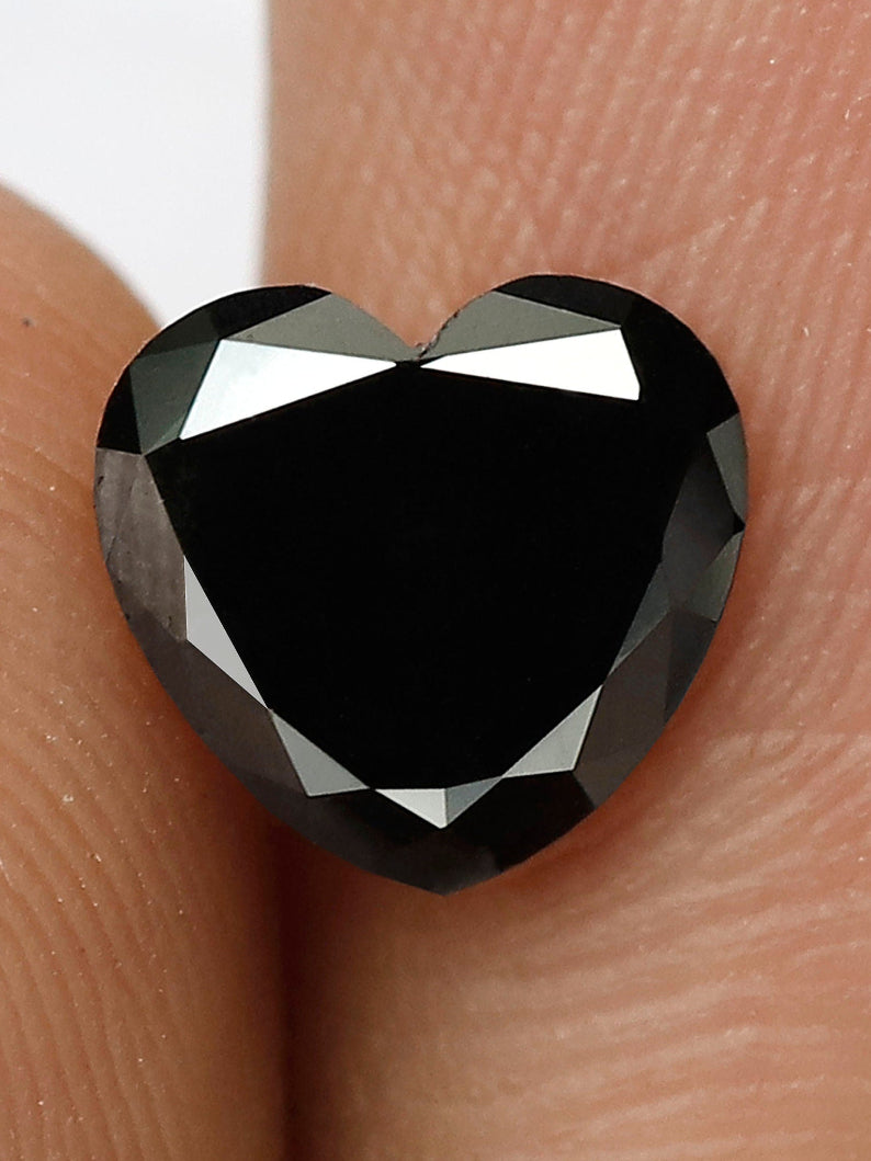 4.68 CT Natural Black Diamond Unique Heart Shape Diamond