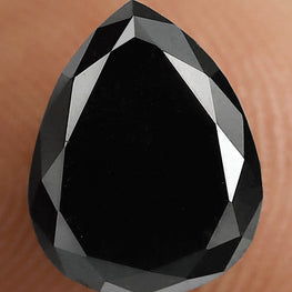 2.00 CT Natural Black Diamond Pear Cut Loose Diamond