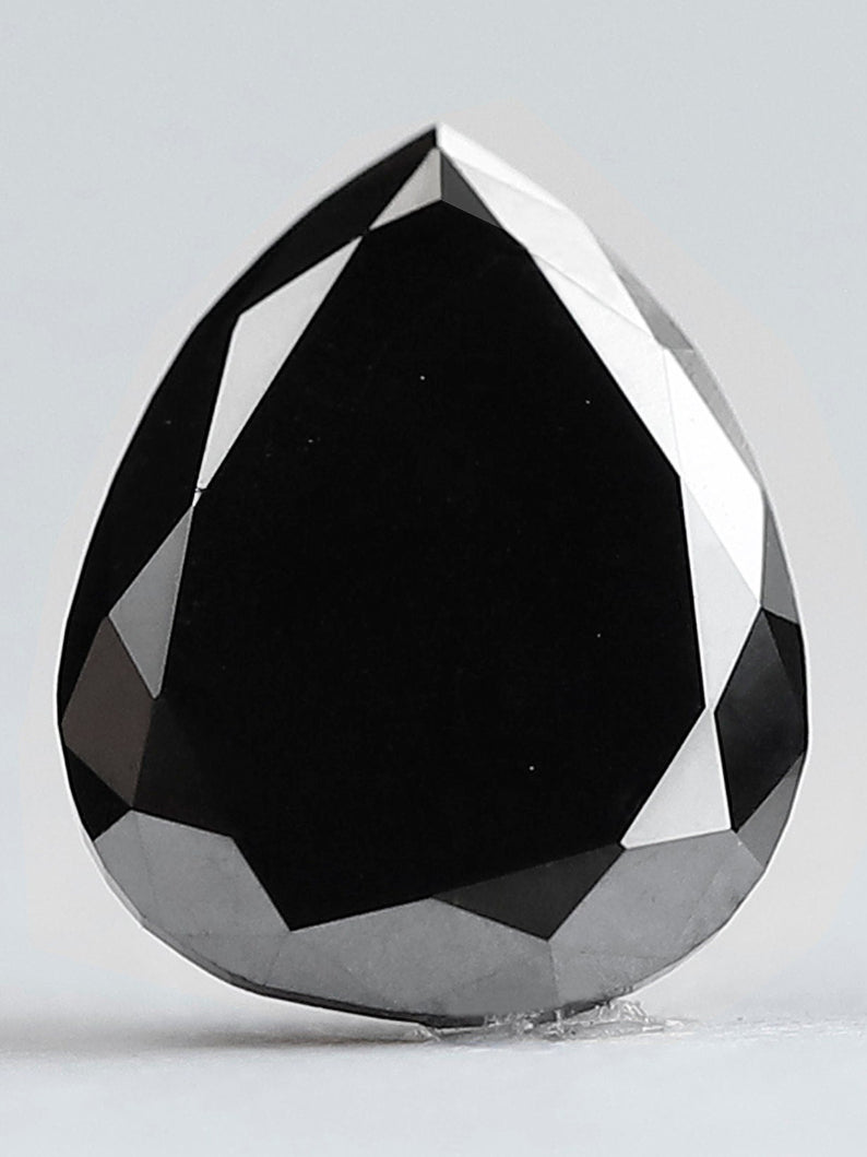 2.00 CT Natural Black Diamond Pear Cut Loose Diamond