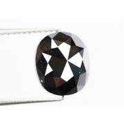 Natural Oval Shape Faceted Diamond Black Loose Diamond Real Jewelry Gift For Her