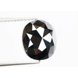 Natural Oval Shape Faceted Diamond Black Loose Diamond Real Jewelry Gift For Her