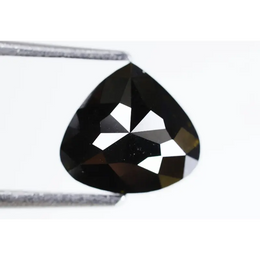 3.44Ct Natural Black Loose Diamond Fancy Pear Shape Polished Diamond For Ring