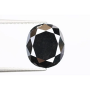 Natural Oval Shape Faceted Diamond Black Loose Diamond Real Jewelry Gift For Her