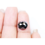 Natural Oval Shape Faceted Diamond Black Loose Diamond Real Jewelry Gift For Her
