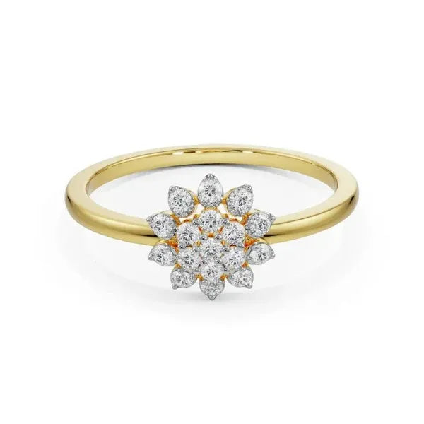 Artistic Round Moissanite Diamond Anniversary Ring