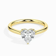 Vintage sapphire engagement ring in custom gold design - Heart Diamond Ring . 