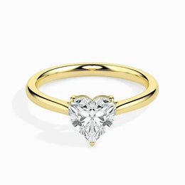 Vintage sapphire engagement ring in custom gold design - Heart Diamond Ring . 