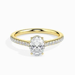 2.64 Ct Oval & Round Moissanite Diamond Solitaire Ring