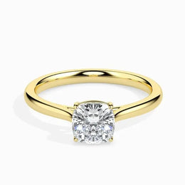 Vintage sapphire engagement ring in custom gold design - Cushion Cut Diamond Ring 