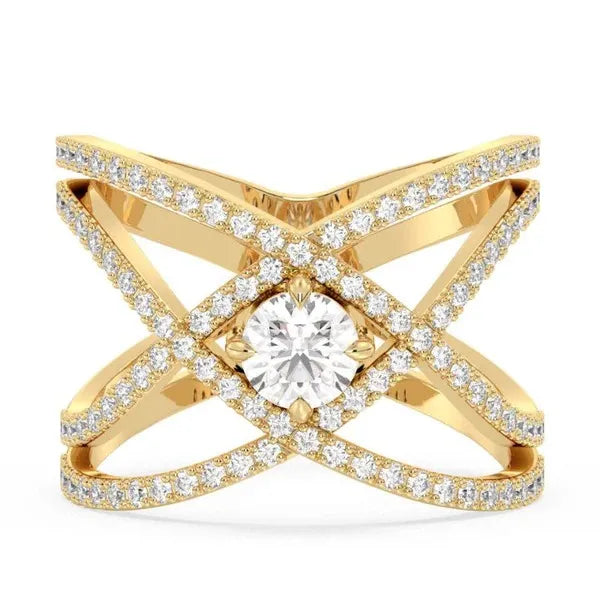 Elegant Round Cut Moissanite Diamond Ring