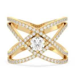 Elegant Round Cut Moissanite Diamond Ring
